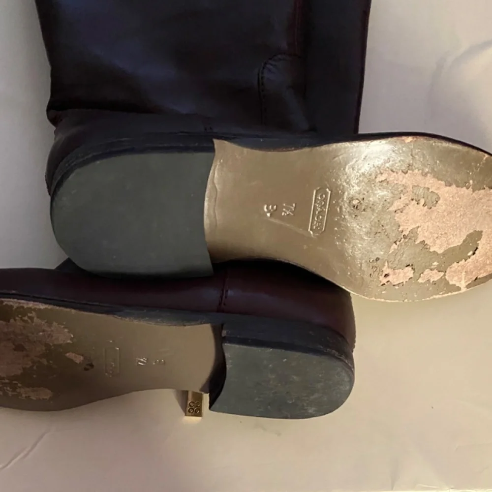 Coach Brown Soft Leather Tall Boots - Picture 4 of 7